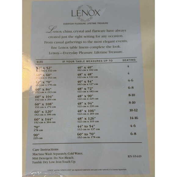 Vintage Lenox Poppies On Blue Poppies Rainbow Tablecloth 70" Round New In Pack - Picture 3 of 4